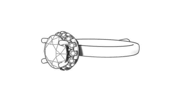 טבעות אירוסין "הילה" Halo Engagement Ring